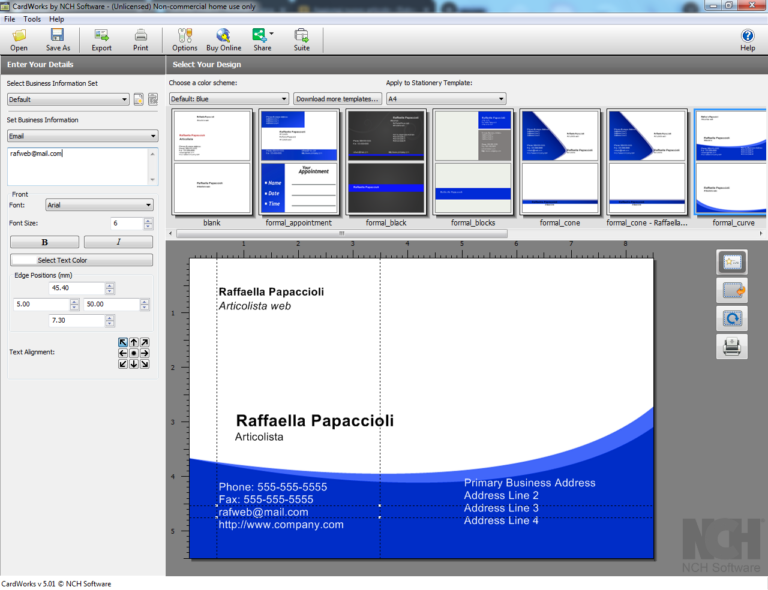 Come creare bigliettini da visita gratis con CardWorks